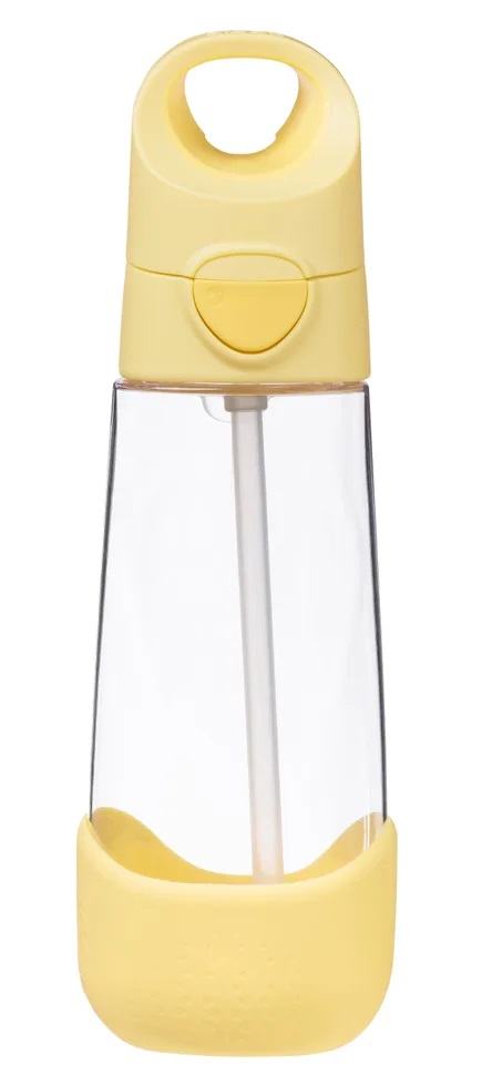 B.box Gelb Tritan-Flasche Mit Strohhalm 600 Ml – Lemon Twist