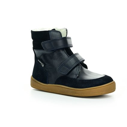 Bundgaard Basil Strap II Tex Navy zimní barefoot boty (Rozmiar 22, Wewnętrzna długość buta 145, Wewnętrzna szerokość buta 64)