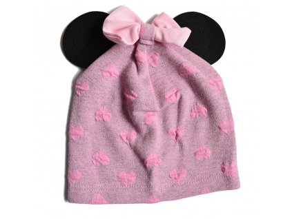 Dievčenská čiapka Minnie - 2-3 rokov (Farba Bledoružová, Veľkosť 3 rokov)
