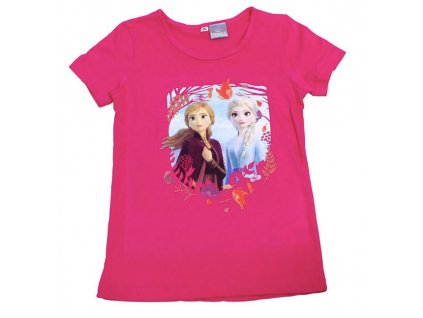 Dievčenské tričko Frozen 2 - tmavoružové (Farba tmavoružové, Veľkosť 128)
