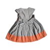 Sivé šaty s mašľou (Veľkosť na 4 ročné)