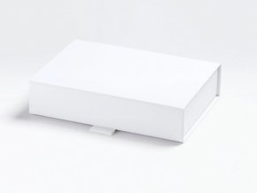 A6 plochá bílá dárková krabička s magnetickým víkem bez stuhy 1