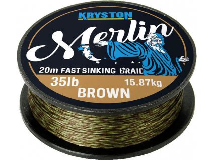 Kryston pletené šňůrky - Merlin fast sinking braid (Nosnost 15 lb, Návin 20 m, Barva Písková)