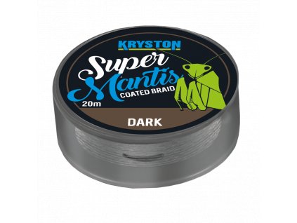 Kryston potahované šňůrky - Super Mantis (Nosnost 35 lb, Návin 20 m, Barva Dark)