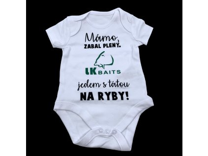 LK Baits body krátký rukáv Mámo zabal pleny 3-6 měsíců zelený nápis + Sleva 10% za registraci