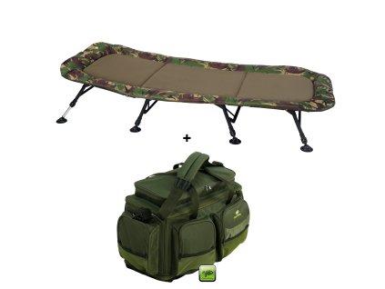 Lehátko Flat Fleece Camo XXL 8Leg + Cestovní taška Deluxe XL AKČNÍ SET! + Sleva 10% za registraci + ZDARMA Boilies Boss2 MAGIC Slunečnice - 200 g/20 mm