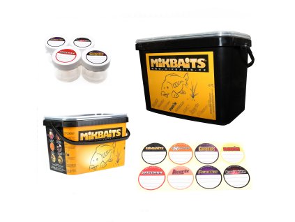 Mikbaits Kelímky a kbelíky - Sada 4 kelímků + samolepky + 5l kbelík + 15l kbelík + Sleva 10% za registraci