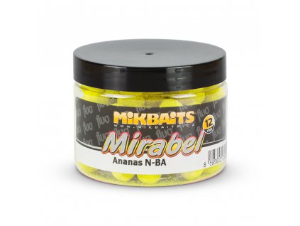 Mikbaits Mirabel Fluo boilie - Ananas N-BA 12 mm/150 ml  + Kód na slevu 10%: SLEVA10