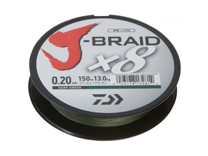 DAIWA ŠŇURA J-BRAID X8 DARK GREEN 135m