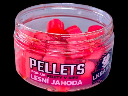 LK Baits POP-UP Pelety v dipu Lesní Jahoda 12mm, 40g