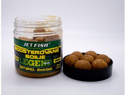 JetFish Legend Range - Boosterované boilie 250ml - 24mm : ŽLUTÝ IMPULS - OŘECH / JAVOR