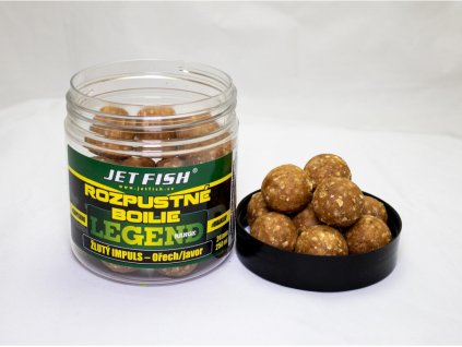 JetFish 250ml-24mm Legend Range - Rozpustné boilie : ŽLUTÝ IMPULS - OŘECH / JAVOR
