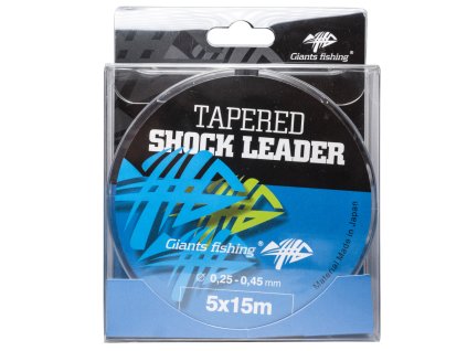 Giants fishing Giants fishing Ujímaný šokový vlasec Tapered Shock Leader 5 x 15 m / 0,25 - 0,45 mm