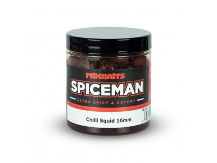 Spiceman boilie v dipu - Chilli Squid (Průměr 16mm, Objem 250ml)