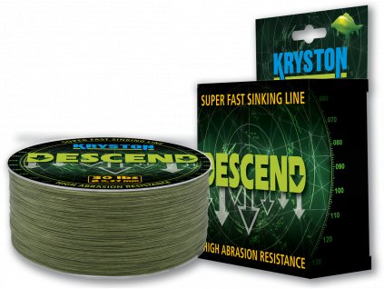 Kryston šňůry - DESCEND potápivá šňůra 0,27mm 30lb 600m zelená  + Kód na slevu 10%: SLEVA10