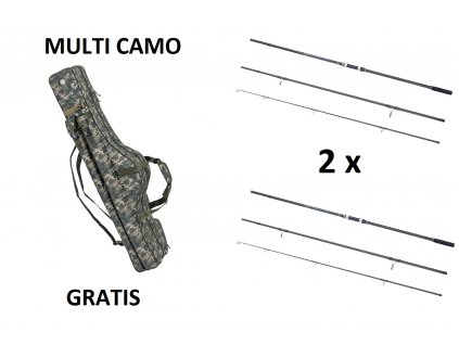 Mivardi 2x Prut Sentinel Carp 390SH + Obal Multi Camo 145  + Kód na slevu 10%: SLEVA10