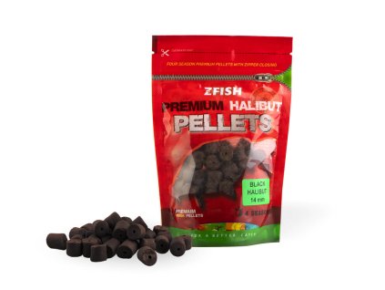 ZFISH Chytací Pelety Premium HALIBUT (Hmotnost 200 g, Průměr 14 mm, Příchuť Black Halibut)