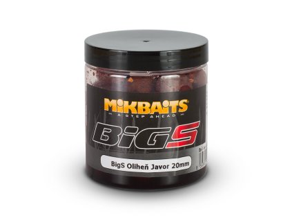 Mikbaits BiG boilie v dipu - BigS Oliheň Javor (Průměr 20 mm, Objem 250 ml)