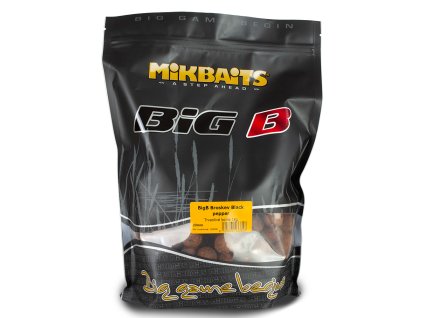 Mikbaits BiG boilie - BigB Broskev Black pepper (Hmotnost 1 kg, Průměr 20 mm)