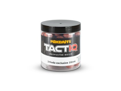 Mikbaits TactiQ rozpustné boilie Jahoda exclusive (Objem 250 ml, Průměr 16 mm)