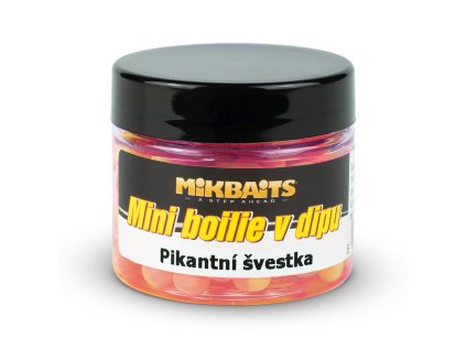 Mikbaits Mini boilie v dipu 50 ml - Pikantní švestka  + Kód na slevu 10%: SLEVA10