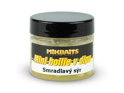 Mikbaits Mini boilie v dipu 50 ml - Smradlavý sýr  + Kód na slevu 10%: SLEVA10