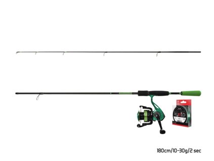 Přívlačový set Delphin GreenSPIN (Velikost 180cm/30g + 2T + 0,203mm)