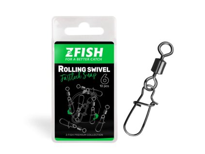 ZFISH Obratlík s Karabinou Rolling Swivel  Fastlock Snap (Velikost 10/21Kg)