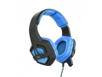 Herní sluchátka s osvětleným mikrofonem ART Flash - černé/ modré
