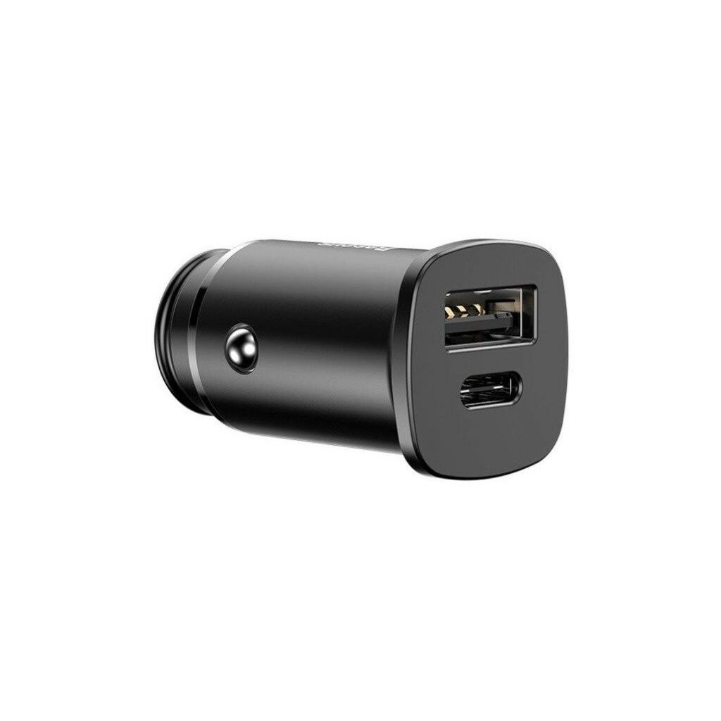 Nabíjačka do auta BASEUS Square Metal USB + Type C QC3.0 PD 30W čierna CCALL-AS01/BS-C15C