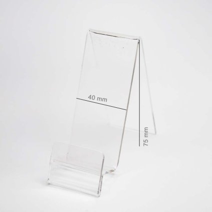 12193 1 plexi stojanek vertikalni pro telefon s mistem pro cenovku