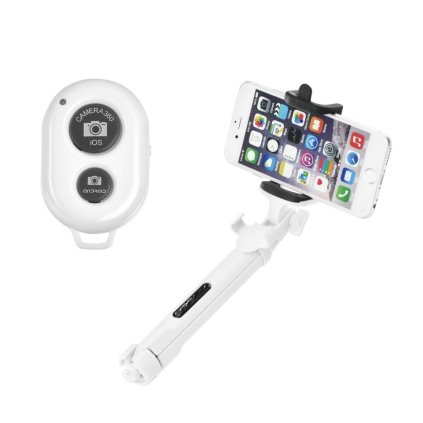 72639 3 selfie tyc drzak s dalkovym ovladanim stativ bluetooth bila