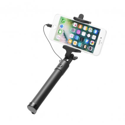 80556 selfie drzak pro iphone s dalkovym ovladanim v rukojeti lighting cerny