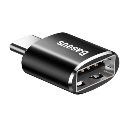Adaptér BASEUS Micro USB / Micro USB typ C - čierny