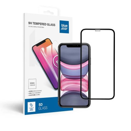 Tvrdené sklo 5D Blue Star - iPhone Xr/11  - okraj čierny