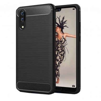 Puzdro CARBON pre HUAWEI P20 PRO čierne