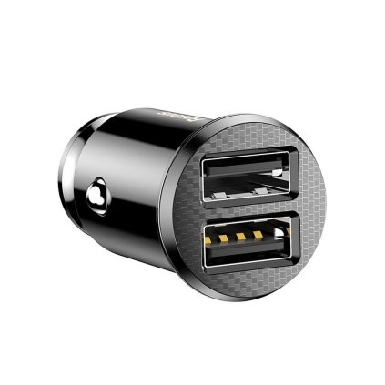 Nabíjačka do auta BASEUS Grain  Dual-USB 3.1 A čierna