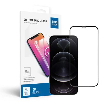 Tvrdené sklo 5D Blue Star - APP IPHONE 12 Pro Max  - okraj čierny