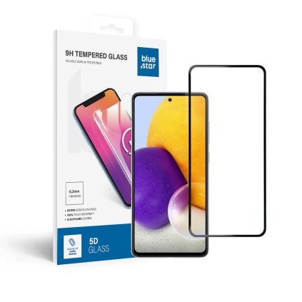 Tvrdené sklo Blue Star 0.3 mm 5D Full Cover Samsung Galaxy A72 5G/LTE (full glue/case friendly) - čierne