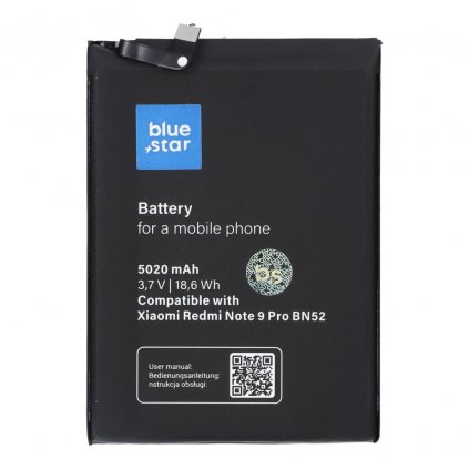 Batéria  pre Xiaomi Redmi Note 9 PRO (BN52) 5020 mAh Li-Ion Blue Star