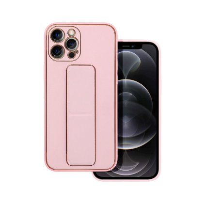 Puzdro LEATHER Kickstand pre IPHONE 11 PRO ružové