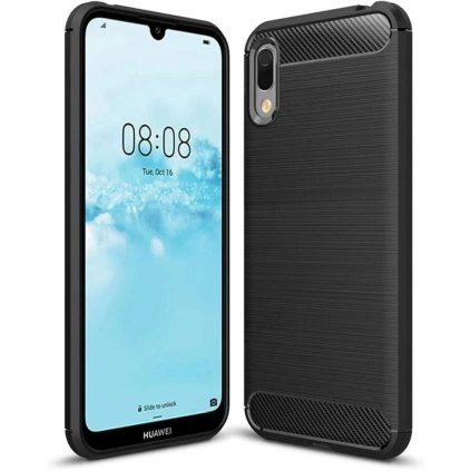 Puzdro CARBON pre HUAWEI Y6 2019 čierne
