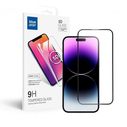 Tvrdené sklo 5D Blue Star - APP IPHONE 14 Pro Max  - okraj čierny