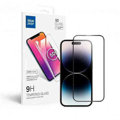 Tvrdené sklo 5D Blue Star - APP IPHONE 14 Pro  - okraj čierny