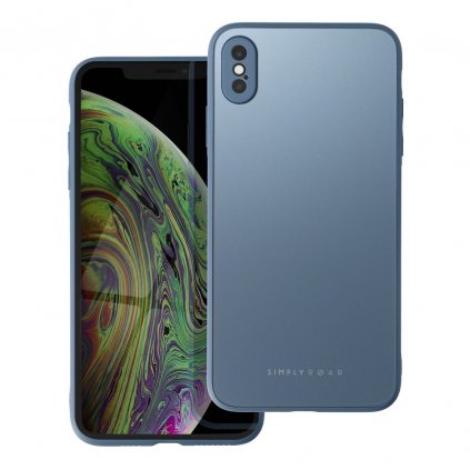 Elegantný kryt Roar Matte Glass pre iPhone XS Max modrý