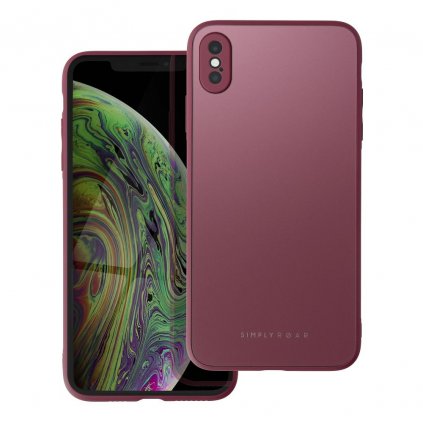 Elegantný kryt Roar Matte Glass pre iPhone XS Max bordový