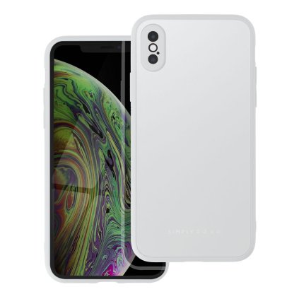 Elegantný kryt ROAR case MATTE GLASS for IPHONE XS farba oceľová