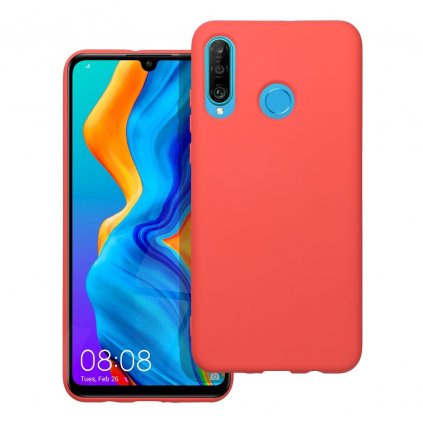 Moderný kryt SILICONE pre HUAWEI P30 Lite broskyňový