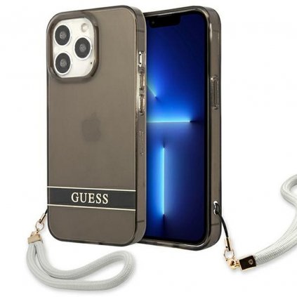 Originálne puzdro GUESS GUHCP13LHTSGSK pre iPhone 13 PRO (Translucent / čierne)