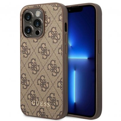 Originálne puzdro GUESS GUHCP14XG4GFBR pre iPhone 14 PRO MAX (4G zlaté Logo / hnedé)